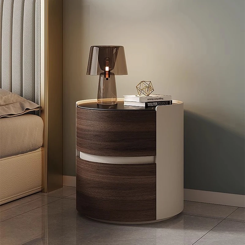 

Small Modern Side Bedside Table Mobile Drawers Storage Cute Aesthetic Simple Nightstands Narrow Design Muebles Home Furniture
