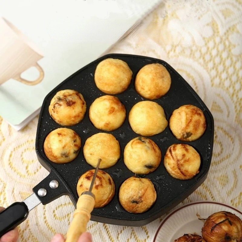 

12 Cavities Household Takoyaki Maker Octopus Balls Grill Pan Baking Tools Machine Baking Tray Bakeware Tools