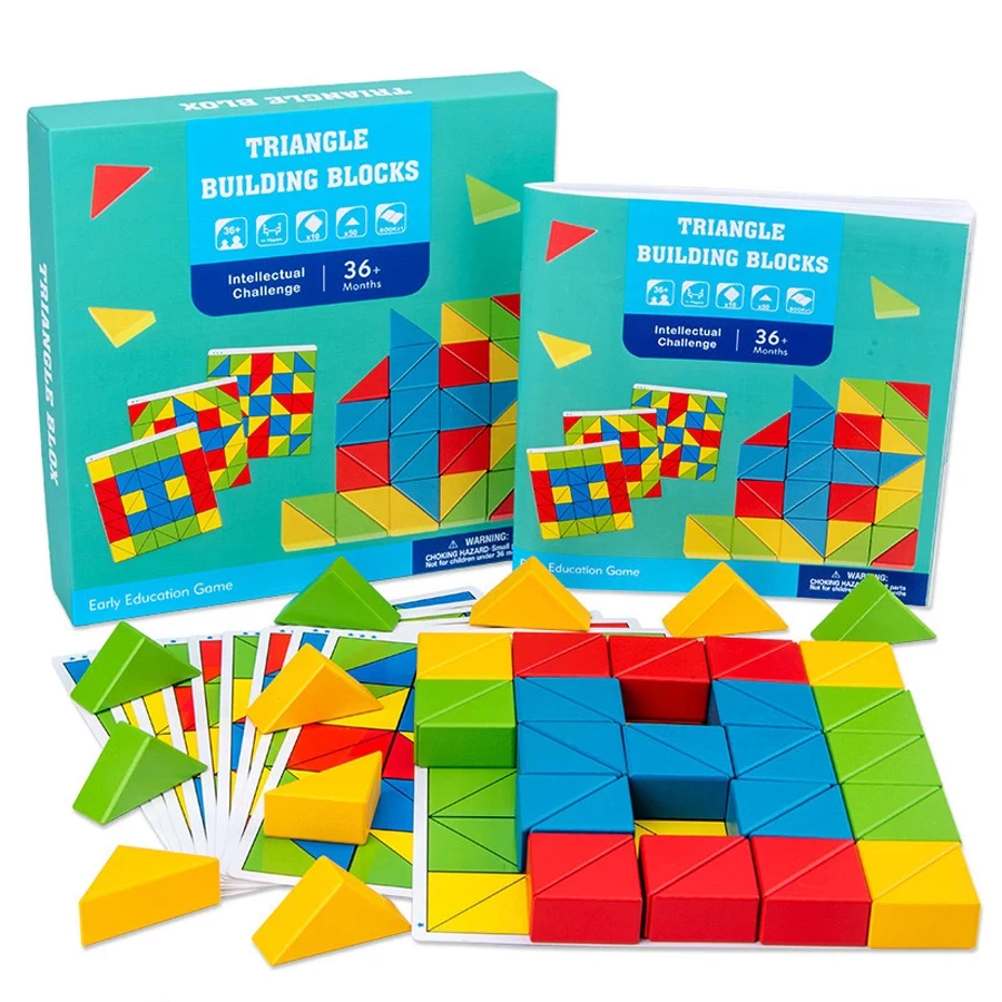 

NEW Kids Wooden Toys Educational Parent-child Training Creative Wisdom Triangle Puzzle Building Blocks Logical Thinking Toy