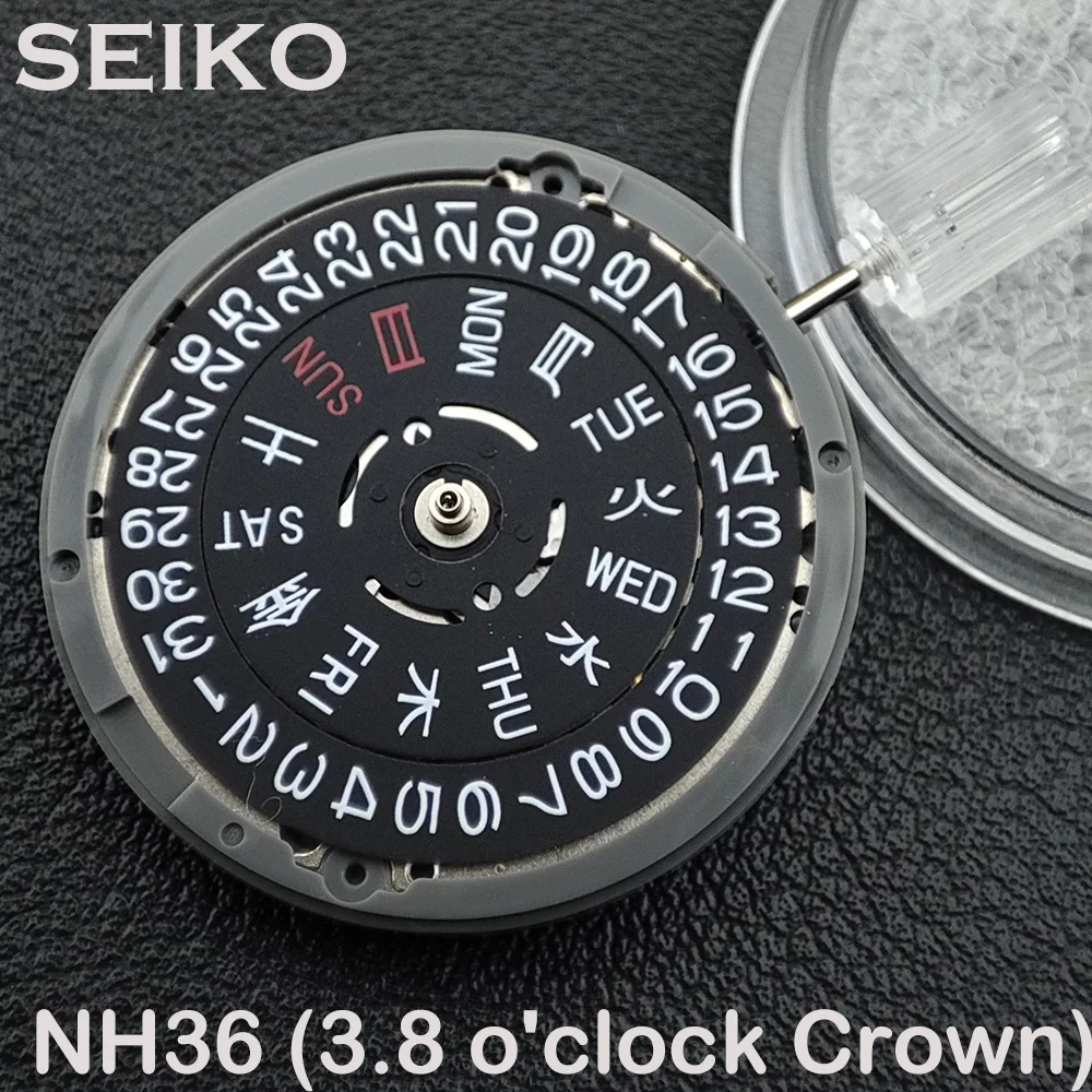 Japan Original NH36/NH36A Automatic Movement 3.8 O'Clock Crown Date/ Week Men's Watch Movement Watch Mechanical ReplacementParts