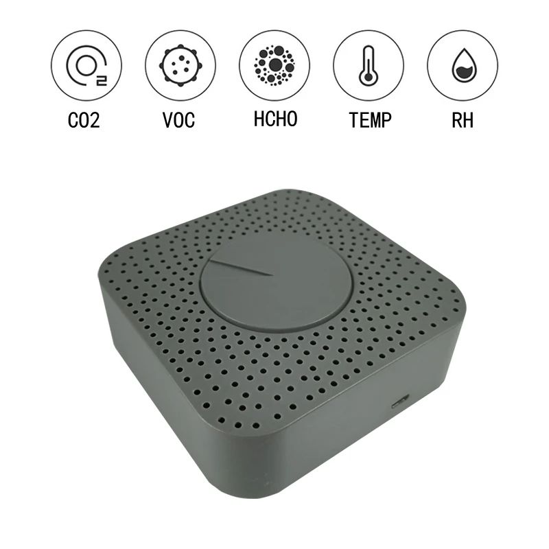ZigBee Air box Tuya Smart Formaldehyde CO2 VOC Temperature And Humidity Five-in-One Functional Air Sensor enlarge