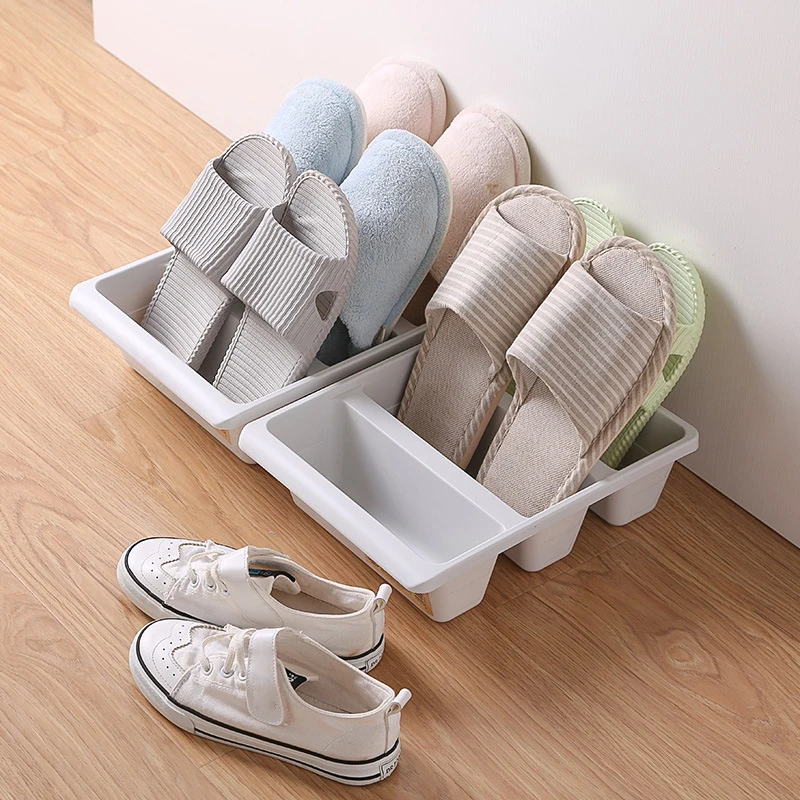 Simple Modern Nordic Style Vertical Economy Slippers Rack Space Organizer Plastic Shoe Cabinet Home Hotel Shoes Holder Storage