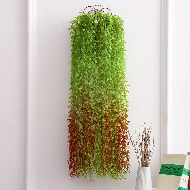 

Simulated Willow Leaf Wall Hanging Vine Wedding Artificial Green Leaf Decor Rattan Home Indoor Green Plant Decoration
