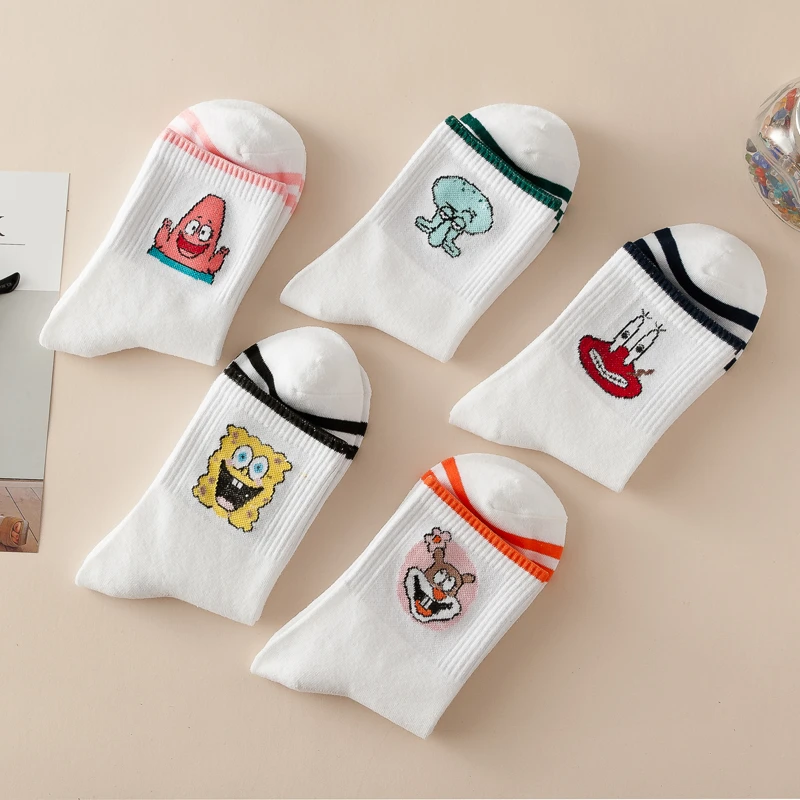 Japanese Kawaii Women Animals Cartoon Tube Socks Cute Egg Rabbit Panther Cotton Long Sokken Female Ladies Pink Milk Dropship