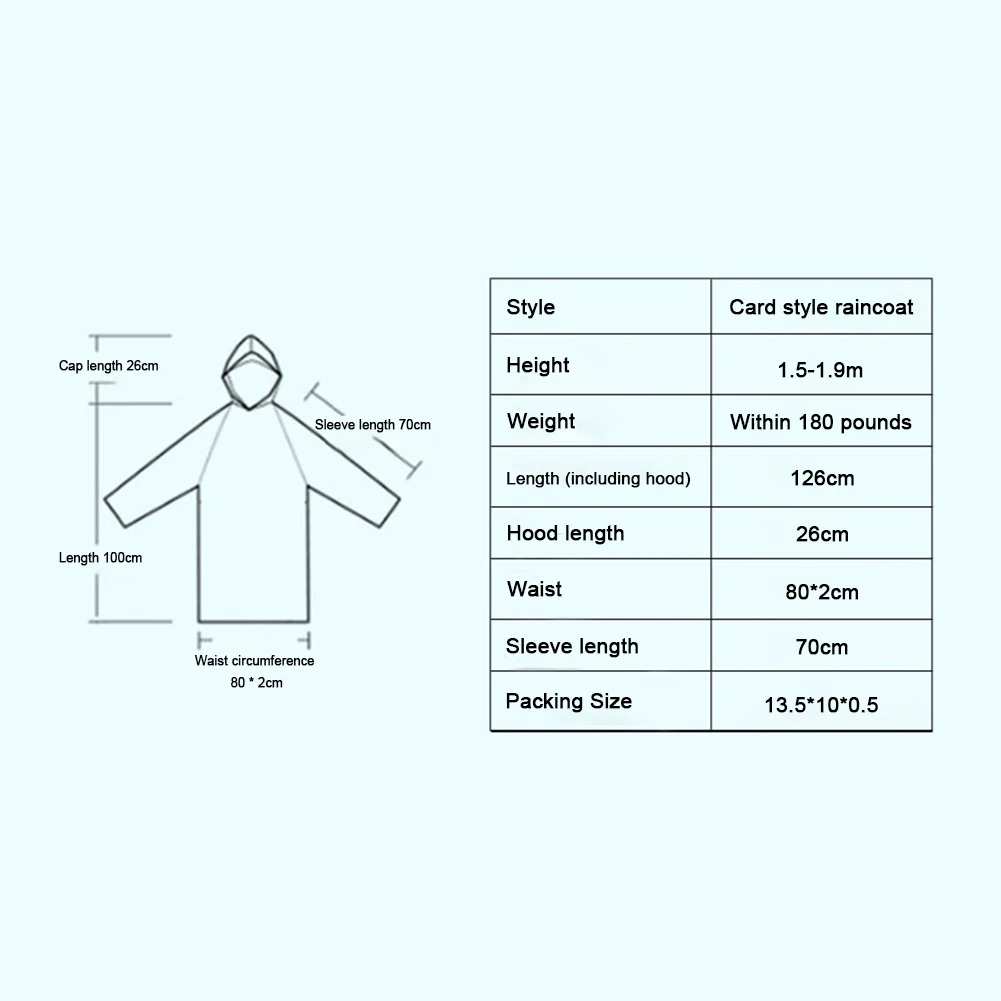 Семейный набор из 3 дорожных плащей водонепроницаемые одноразовые дождевики
