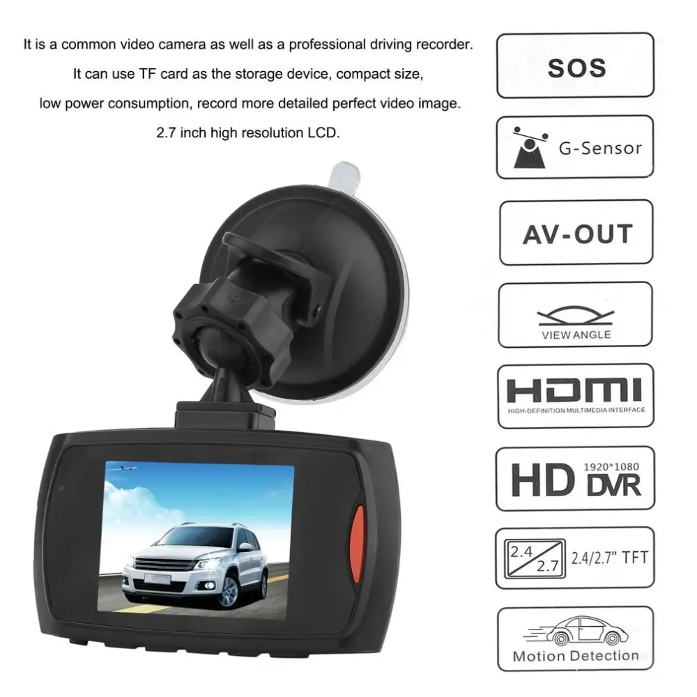 

720P Car DVR Camera Dash Cam Video 2.4inch LCD LCD DisplayNight Vision Vehicle Camera Recorder