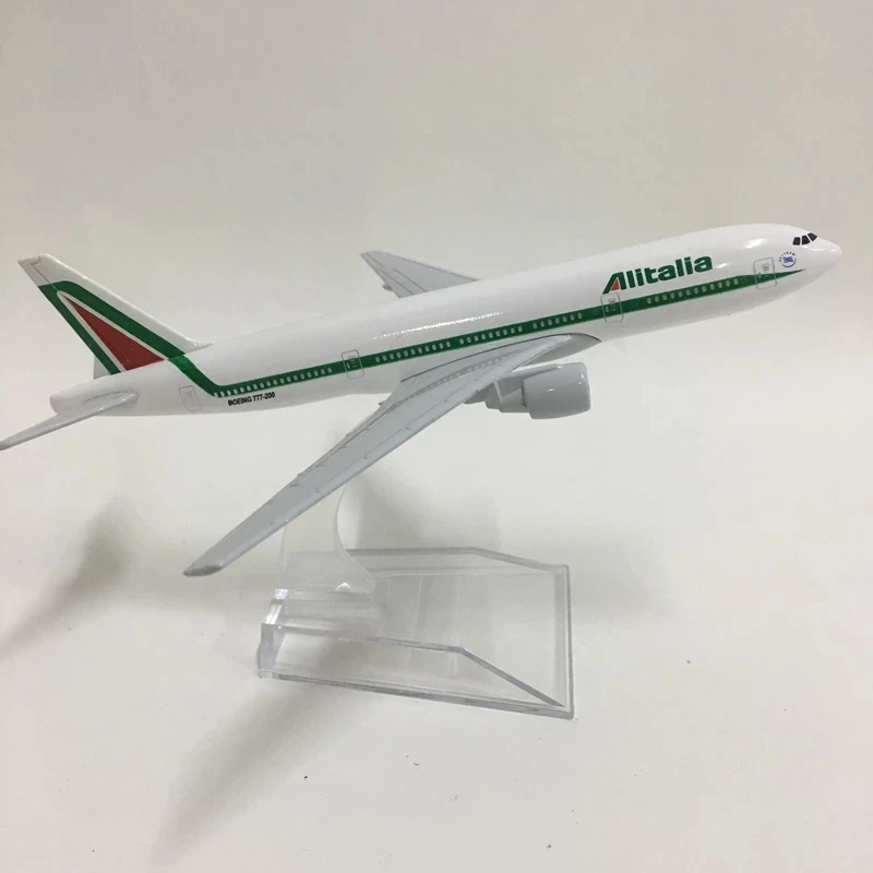 

Модель самолета Alitalia, 16 см, модель самолета Боинг 777, модель самолета из литого металла, модель самолета 1:400, игрушечный подарок