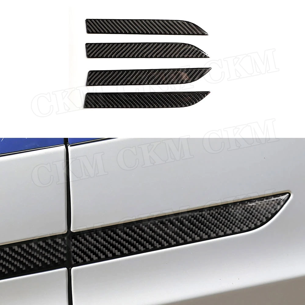 

4 PCS Carbon Fiber Car Door Handles Exterior Trims Cover Stickers For Tesla Model X 2015-2019 Car Styling