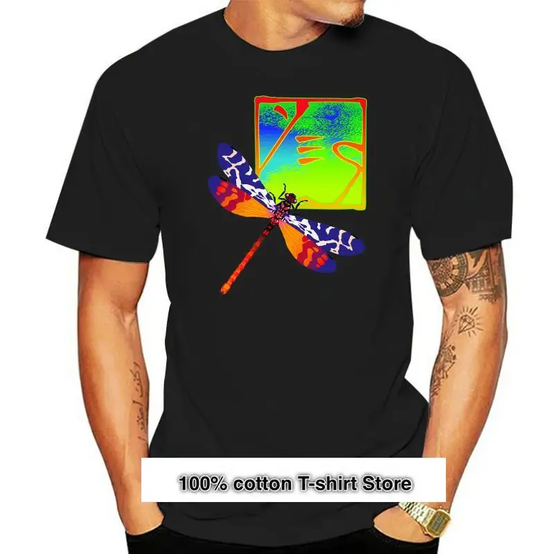 

Yes-Camiseta de libélula para hombre, camisa azul marino, Rockabilia