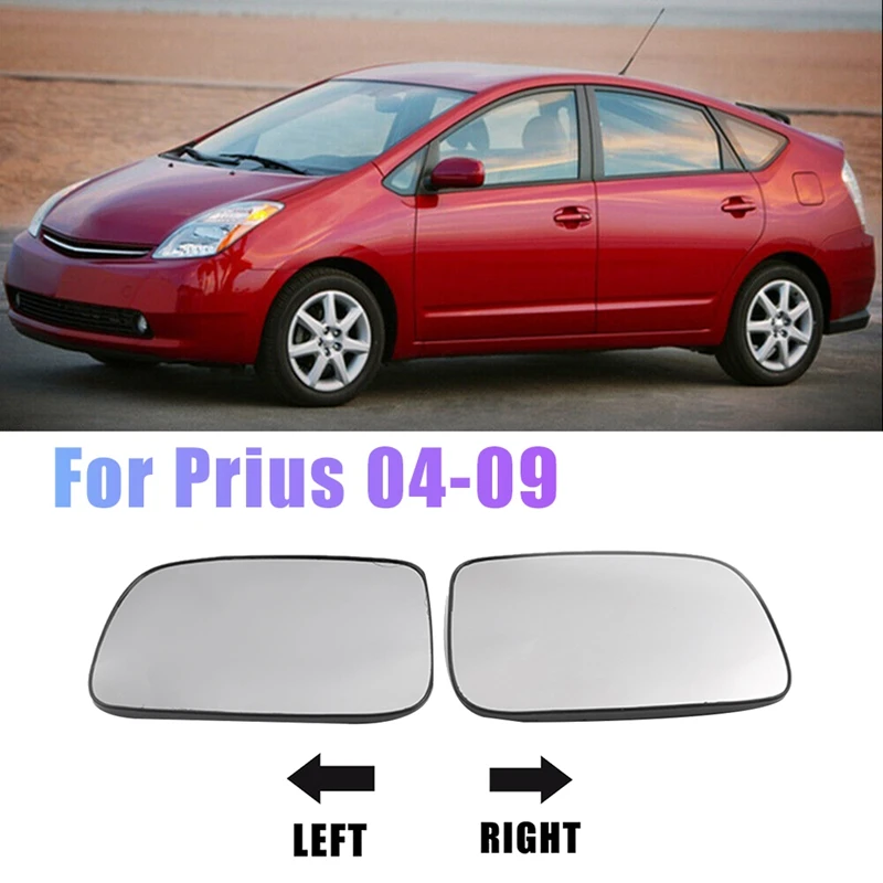 

Left+Right Door Wing Side Mirror Glass Heated With Backing Plate For Toyota Corolla (2004-07 Asian Version) Prius 04-09