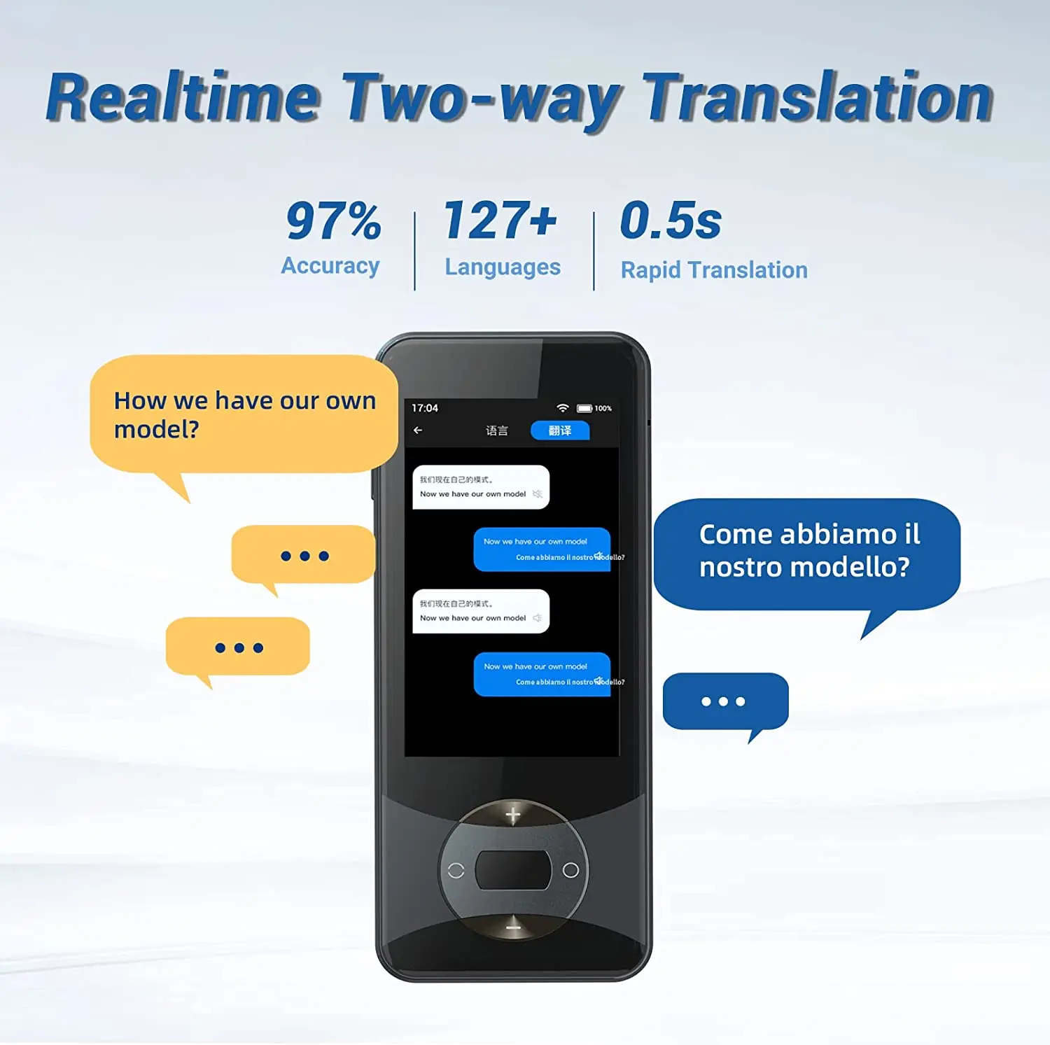 2022 Newest Language Translator Device 127 Languages AI Voice Translator W10 with 3.0 inch Touchscreen Image Translation Support images - 6