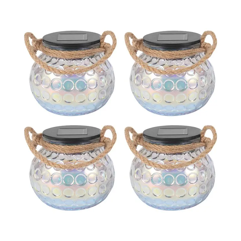 

Solar Lantern Light Outdoor Hanging Garden Lights Glass Jar Lamp For Patio Decor Yard Art Garden Decorations For Porch