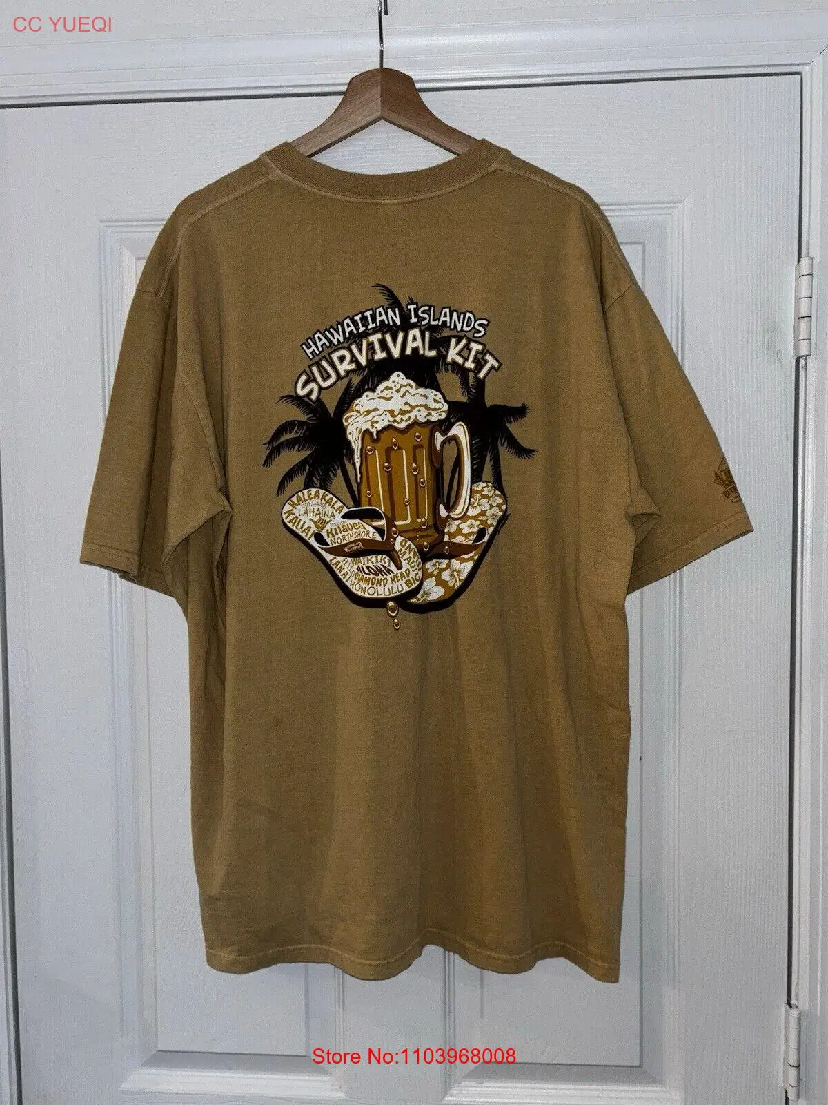 Сумасшедшая рубашка Maui пивоваренный пиво окрашенная футболка Размер XL загар