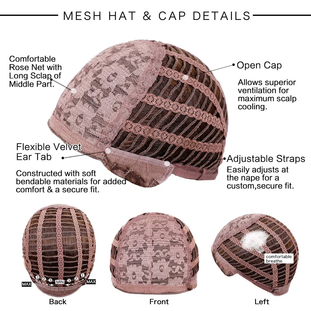 U.SHINE Ombre Brown Mixed Pink Blonde Long Synthetic Wave Wigs for Women Heat Resistant Colorful Fiber Cosplay Lolita Wigs