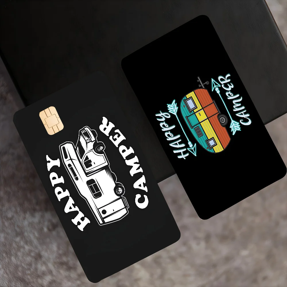 Счастливые кемперы наклейки на кожу кредитной карты для VISA банковского автобуса