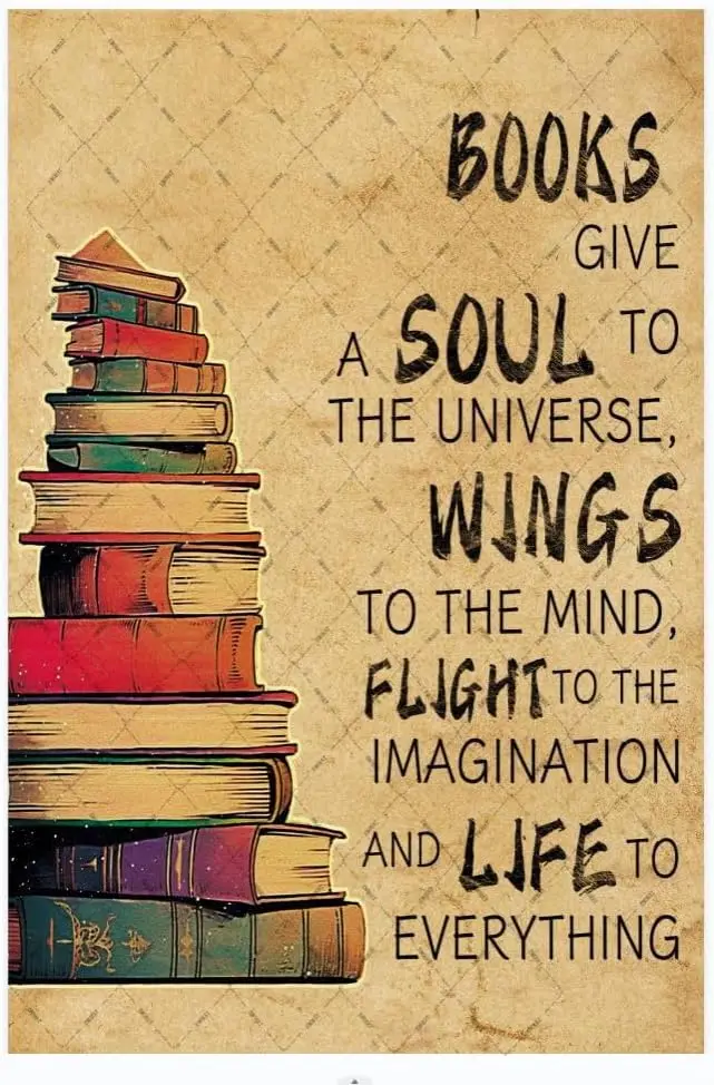 EMOHT Books Metl Tn Sgn Book Gve Soul to The Unverse Wngs Mnd Love Redng Sgns Home Decoon Wll Decor Motvtonl Цитаты Re