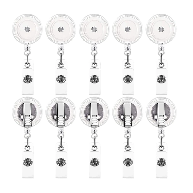 

10Pcs Retractable Badge Holder Reels With Alligator Clip, ID Card Holder Name Badge Reel Clips For Teachers Office Nurse