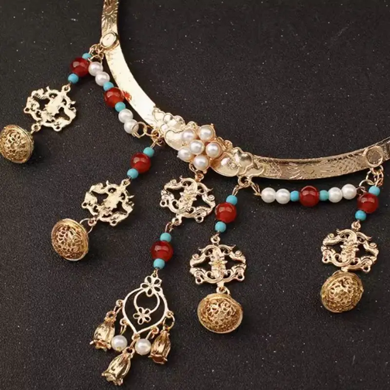 Роскошное ожерелье в старинном китайском стиле для женщин кулон пин-Ань-замок