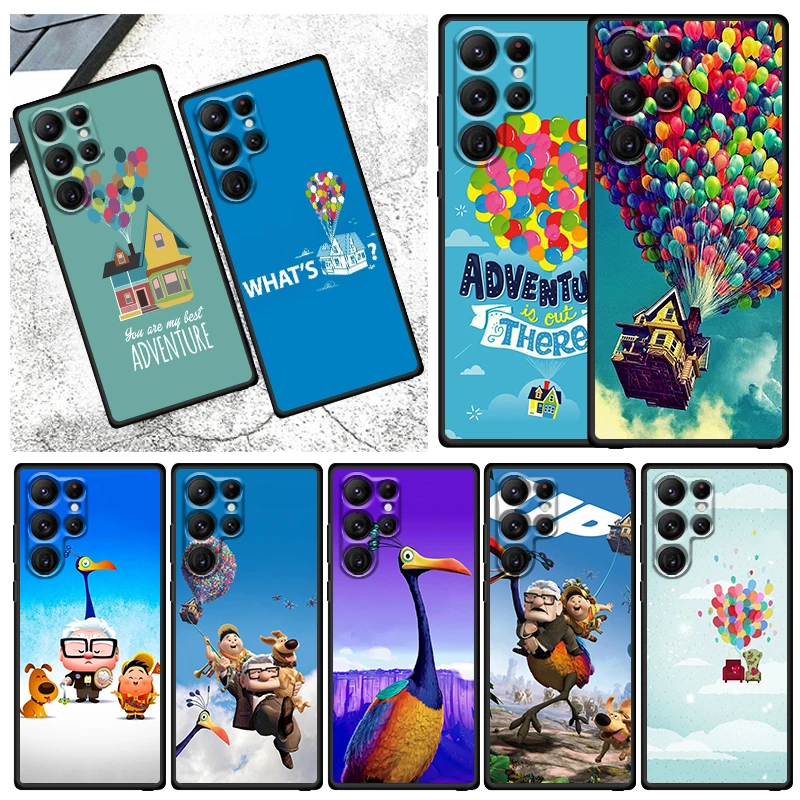 

Balloon Anime UP Phone Case For Samsung Galaxy S23 S22 S21 S20 FE S10 S10E S9 Plus Ultra Pro Lite 5G Black Funda
