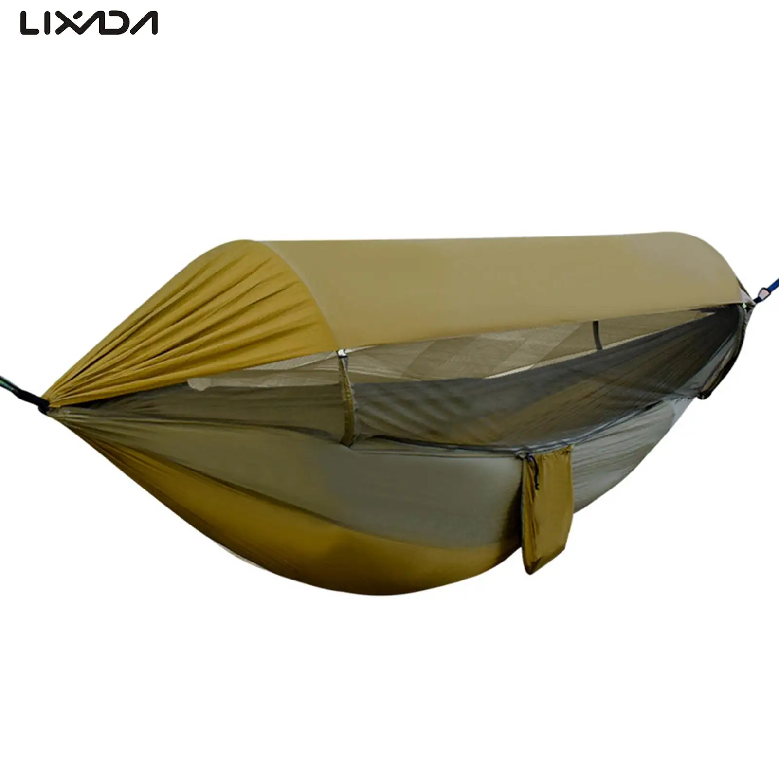 

Гамак с москитной сеткой со съемным солнцезащитным козырьком, защита от комаров, повседневный зонт для кемпинга, походов