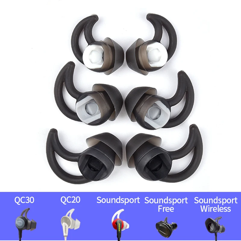 3 Pairs Silicone Earbud Tips Eartips Replacement Shark Fin E