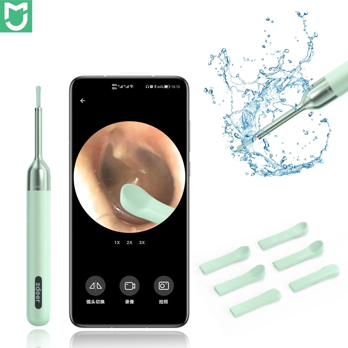 

MIJIA New Ear Wax Removal Tool with 1080P HD,Ear Cleaner with 6 LED Lights,Ear Camera IP67 Waterproof Ear Pick for IOS Android