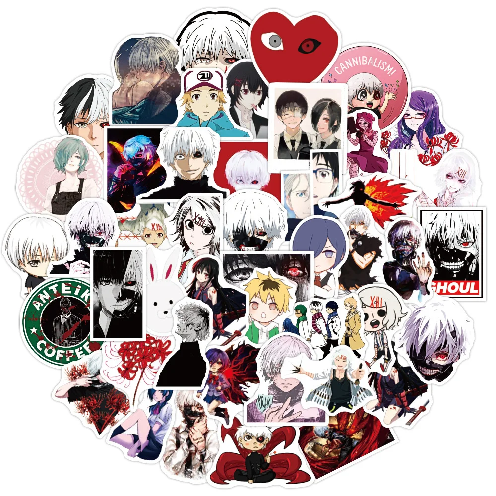 

10/30/50PCS Anime Tokyo Ghoul Character Cool Sticker For Luggage Laptop iPad Gift Journal Waterproof Sticker Wholesale