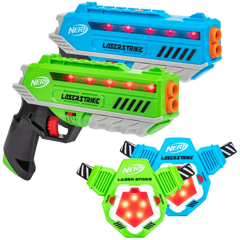 

Strike Laser Tag 2 Pack Blaster Set with Chest Plates, for kids 8 and up, Families and Adults! Deck box Card sleeves cards prot