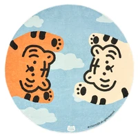 free shipping cartoon pattern round carpets for living room soft thick kids room mat comfortable pink blue decor rugs