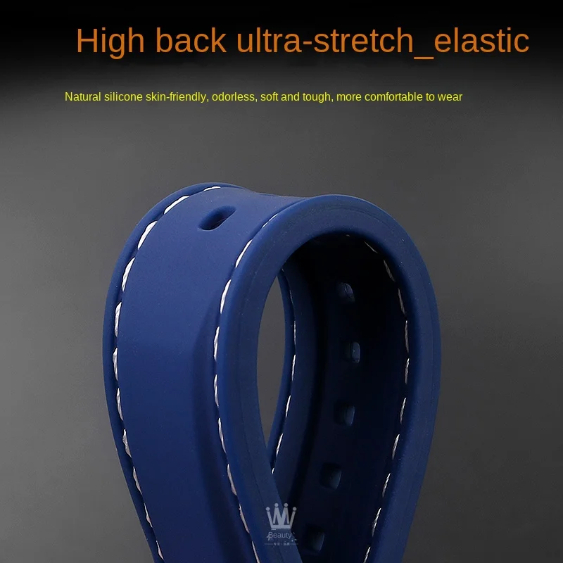 Silicone wristband For TISSOT PRX T137.407/T137.410 Super player rubber watch band Men Nylon Wrist strap 26x12mm Convex End belt