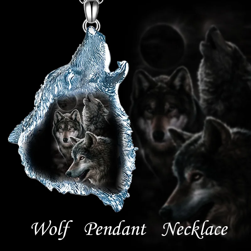 

Creative crystal wolf Unisex Pendant Necklace, birthday gift, anniversary gift, daily accessories