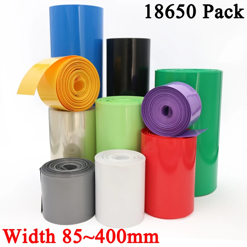 

1 Meter 18650 Lipo Battery PVC Heat Shrink Tube Pack 85mm ~ 400mm Width Insulated Film Wrap lithium Case Cable Sleeve Blue