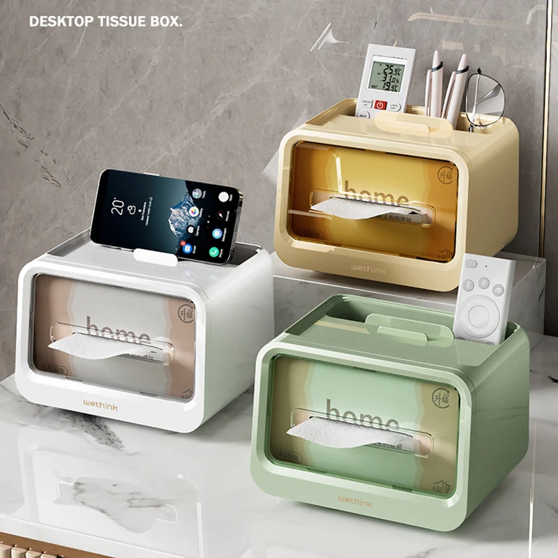 

Креативная коробка для салфеток, роскошный герметичный чехол для салфеток, держатель для мобильного телефона, Многофункциональные Бытовые...