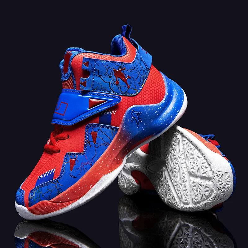 

Баскетбольные кроссовки для мальчиков, повседневная спортивная обувь, кожаные Нескользящие, для бега на открытом воздухе