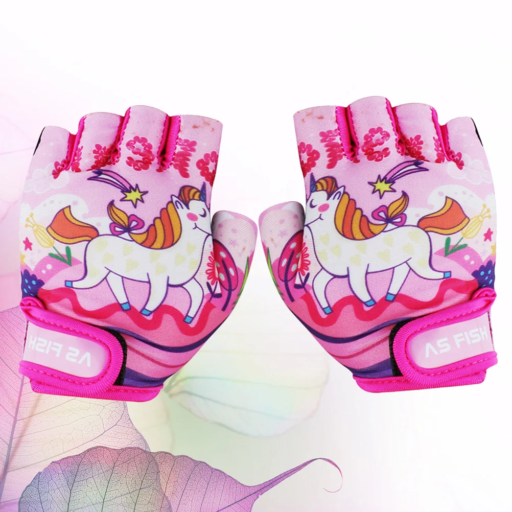 

Children Cycling Gloves Kids Half Finger Gloves Sport Gym Nonslip Protective Gloves for Kids Breathable Outdoor