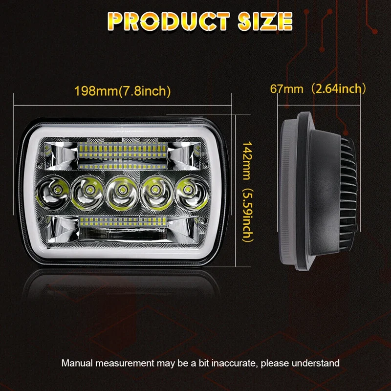 Передние фары дальнего/ближнего света с квадратными фарами ДХО для Chevy Ford