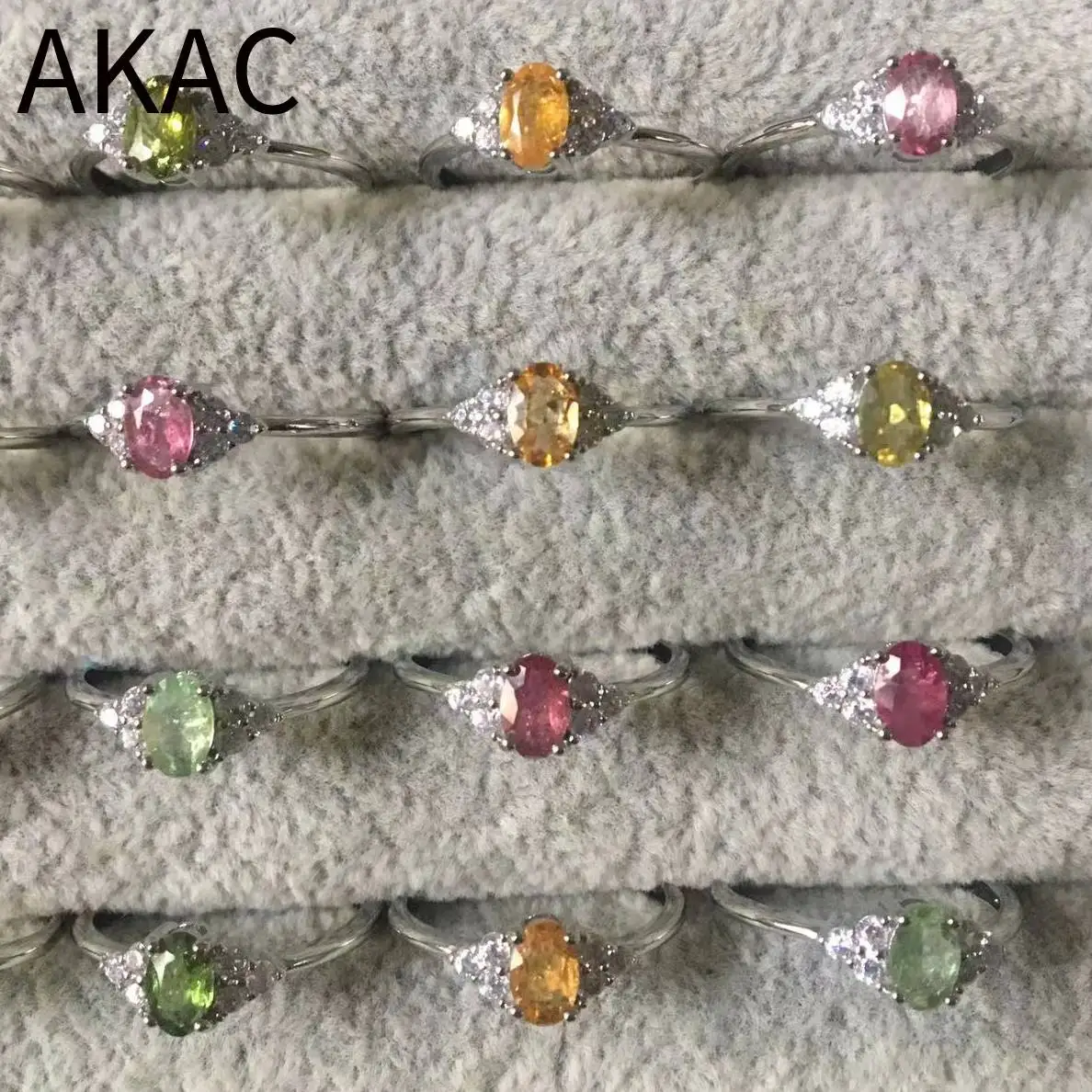 

3 кольца/комплект, регулируемые кольца из белого меди и натурального турмалина