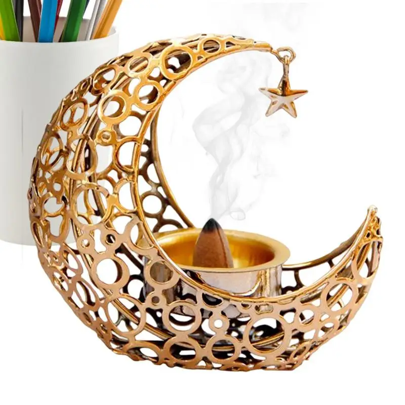 Gold Tea Light Holders Metal Moon Candle Holders Durable Rustproof Votive Candlesticks For Table