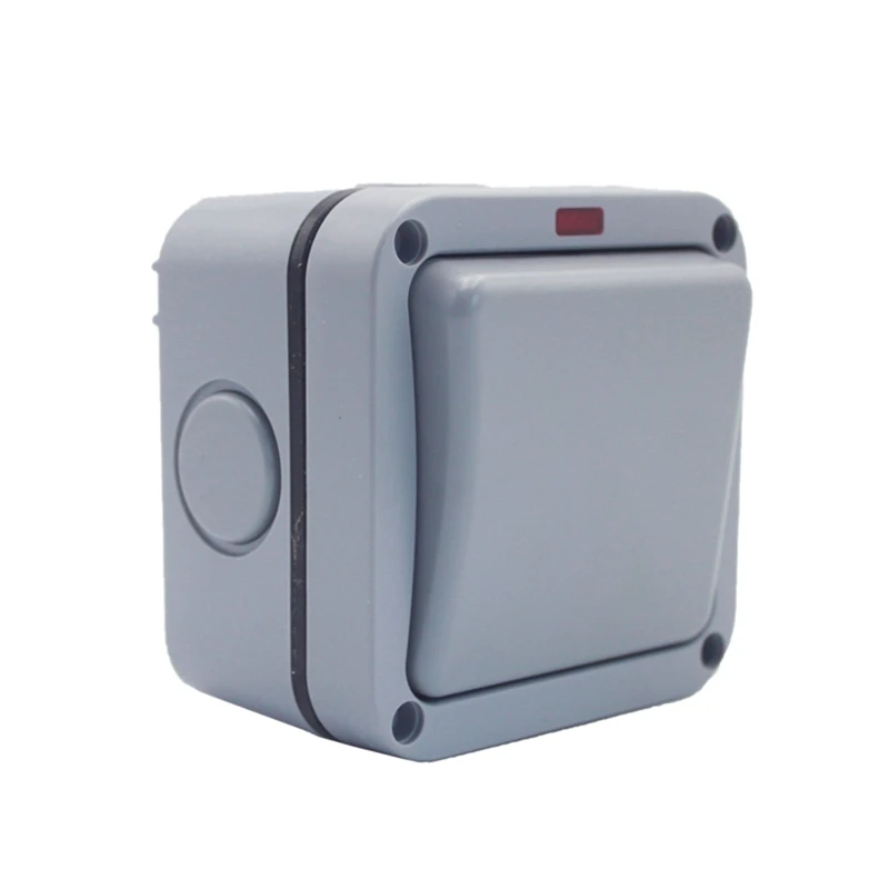 

Outdoor Waterproof Switch Construction Site Rainstorm Prevention Open Dual Control 20A PC Wall Switch for Garden