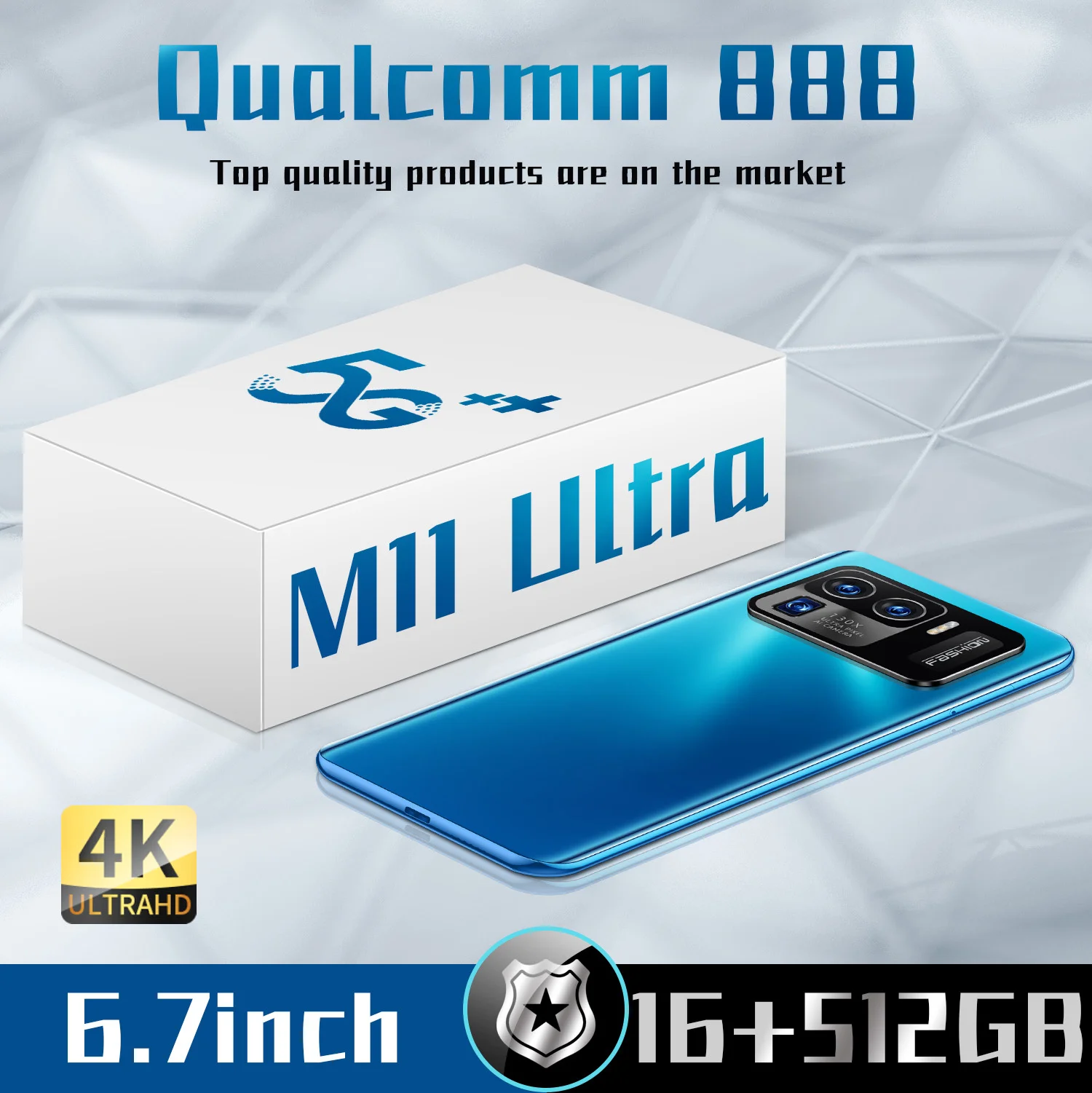 

Global Version M11 Ultra 6.7Inch16G512GB Face Unlock Android 10.0 Smart Phone MTK6595 Dual SIM+Micro SD 4G Mobilephones