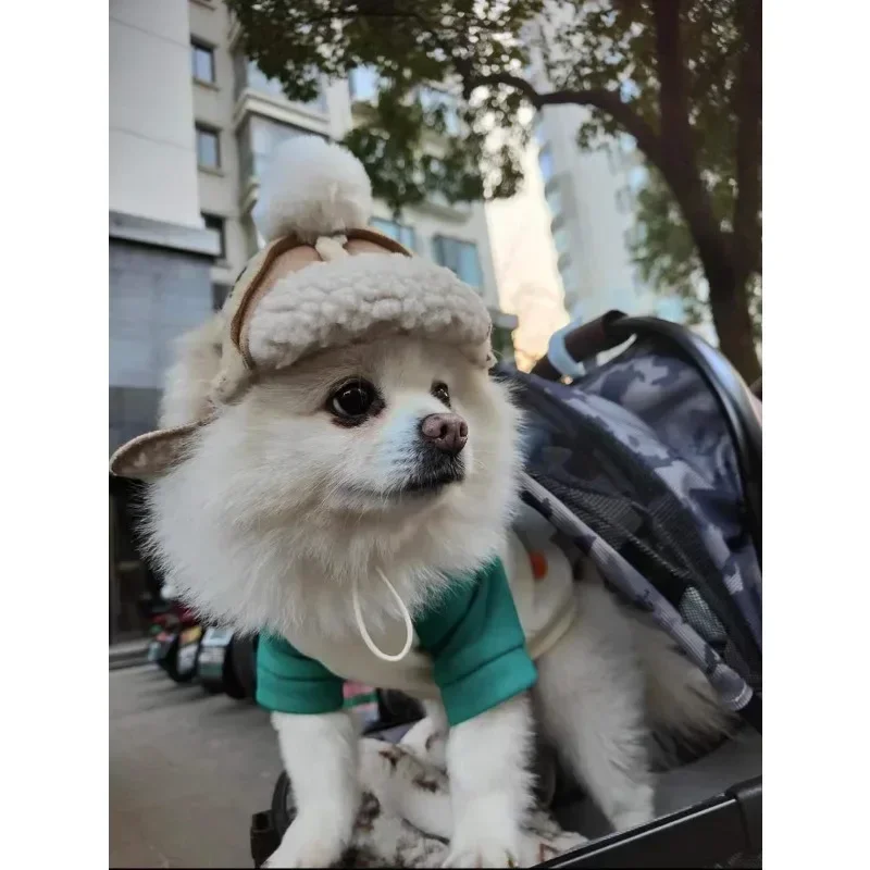 Шапка для собак зимняя теплая шапка костюм Тедди щенков рождественская одежда