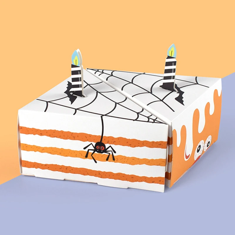 5 шт. треугольная подарочная коробка для торта на Хэллоуин конфеты милое печенье