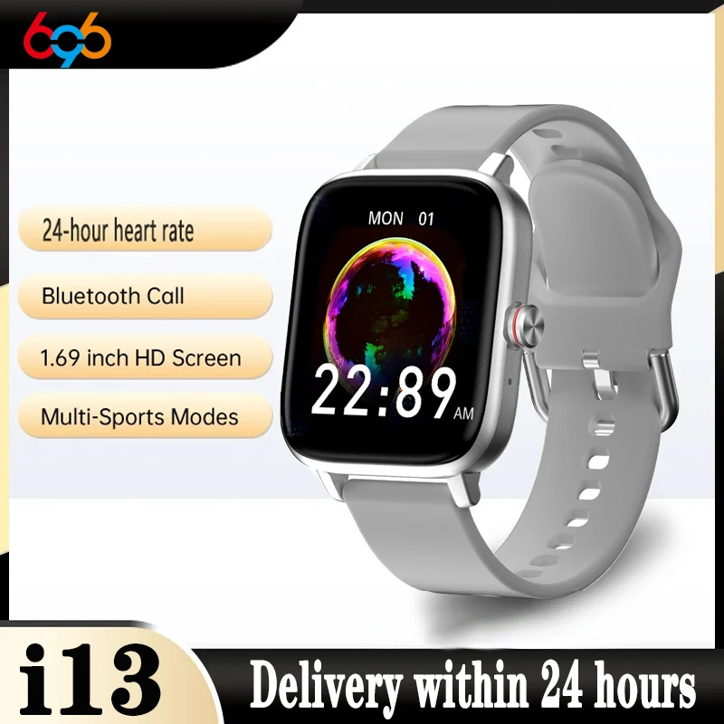 Смарт-часы для мужчин и женщин сенсорный экран 1 69 дюйма bluetooth пульсометр