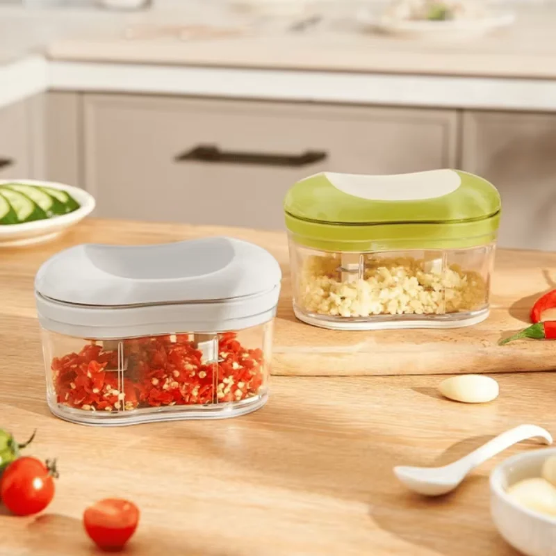 Ручной резак для чеснока портативный домашний одноручный телескопический нож