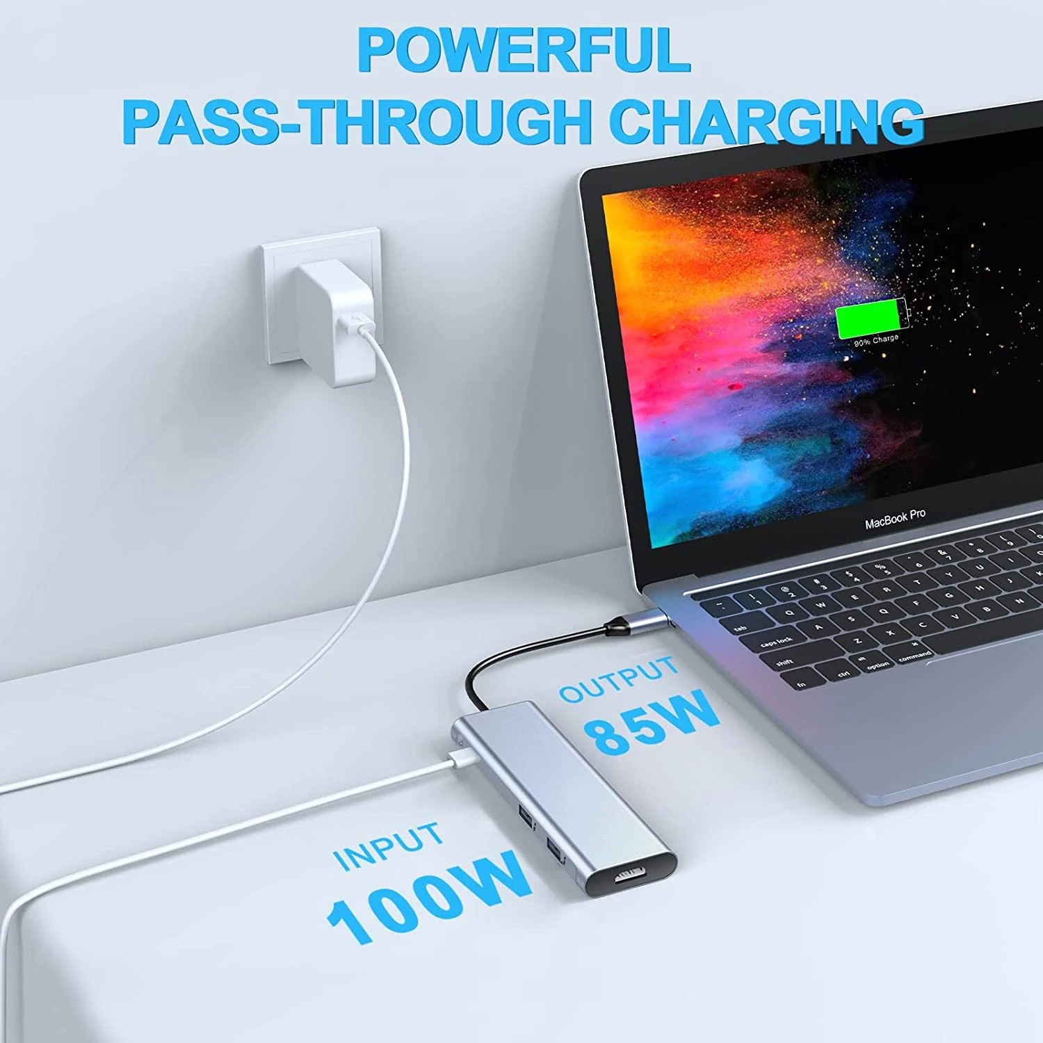 USB-концентратор с 4K HDMI 100 Вт PD 3 USB-C 5 Гбит/с кардридер TF/SD Thunderbolt USBC Hub для MacBook Air/Pro XPS |
