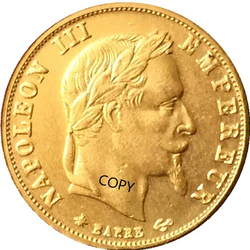 

France 1862~1868 5 Franc Brass Gold-plated Commemorative Collectible Coin Gift Lucky Challenge Coin COPY COINS