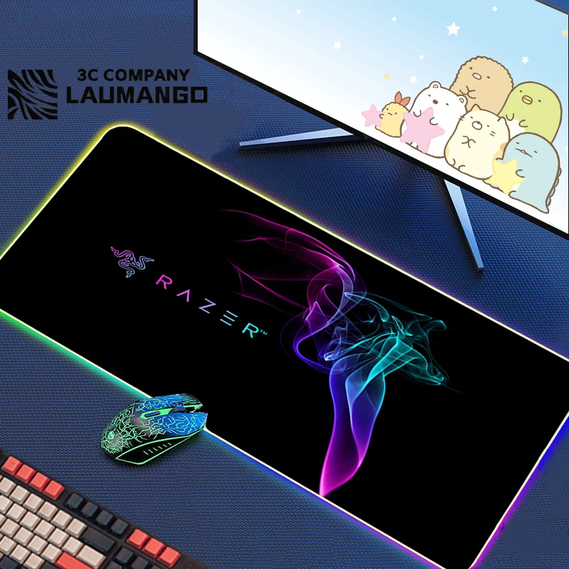 

Rgb Mouse Pad Razer Large Mouse Keyboard Desk Cabinet Mat Pc Carpet Gaming Accessories Extended Mousepad Gamer Anime Mouse Mats