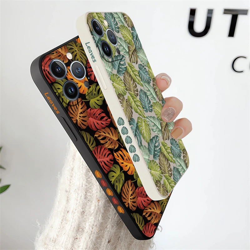 Новый Модный чехол для телефона с рисунком листьев OPPO F11 Pro F7 F9 F19S F15 F17 F21