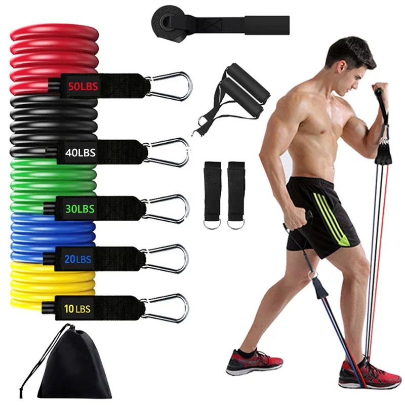 

12Pcs Rubber Tube Resistance Bands Exercise Training Expander Elastic Bands Fitness Equipment Home Gym Yogo Fitness Pull Rope