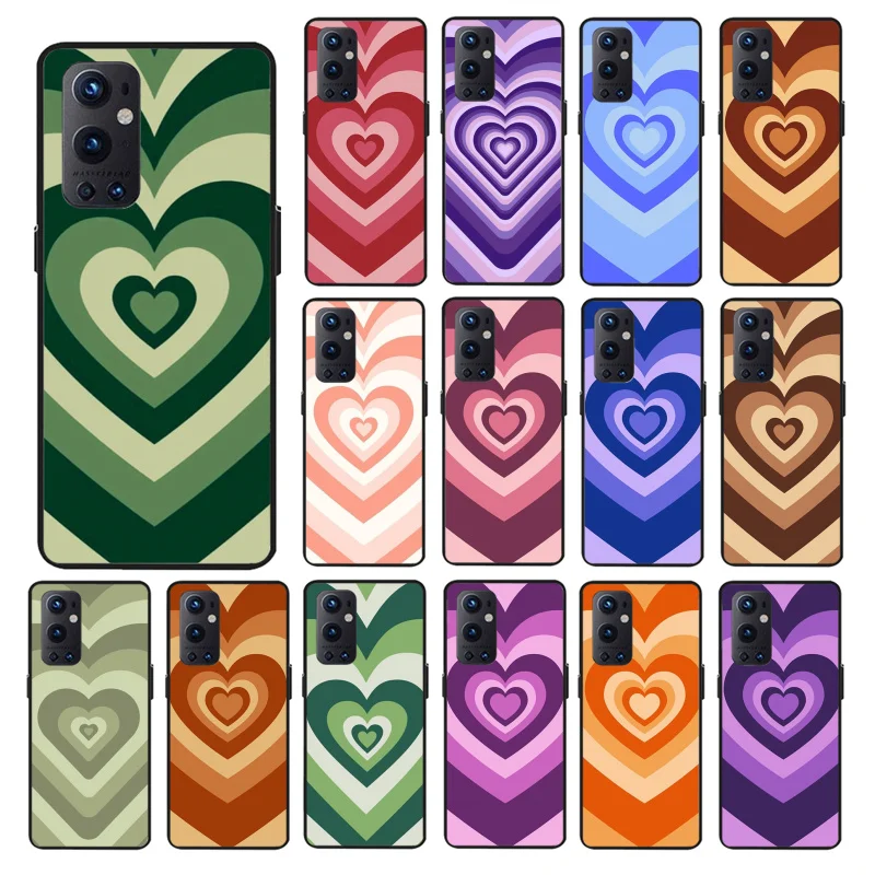

Brown Heart Circle Phone Case for OnePlus 10 Pro 10T 7T Pro 8 8Pro 8T 9 Pro 9R 9RT Nord2 OnePlus N100 N10 N200 Nord CE